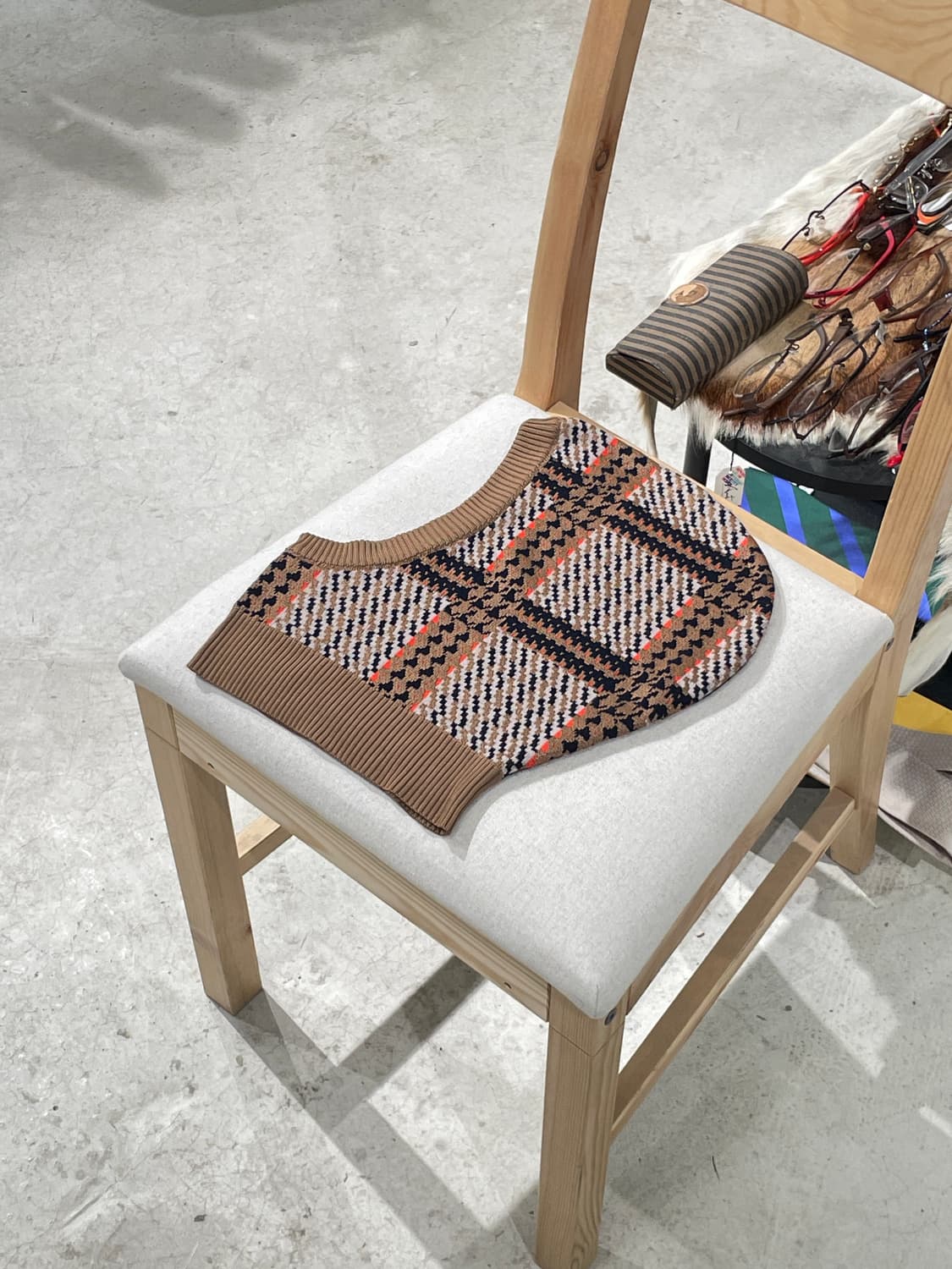 헨릭 빕스코브 브라운 체크 인타르시아 바라클라바 상품이미지2