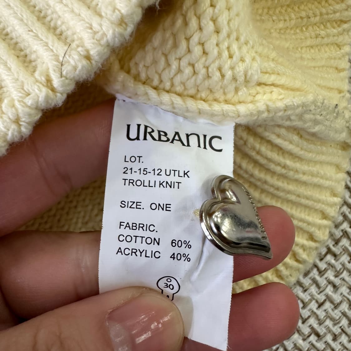ONE 얼바닉30 하트 단추 니트 웨어 0403D 상품이미지3