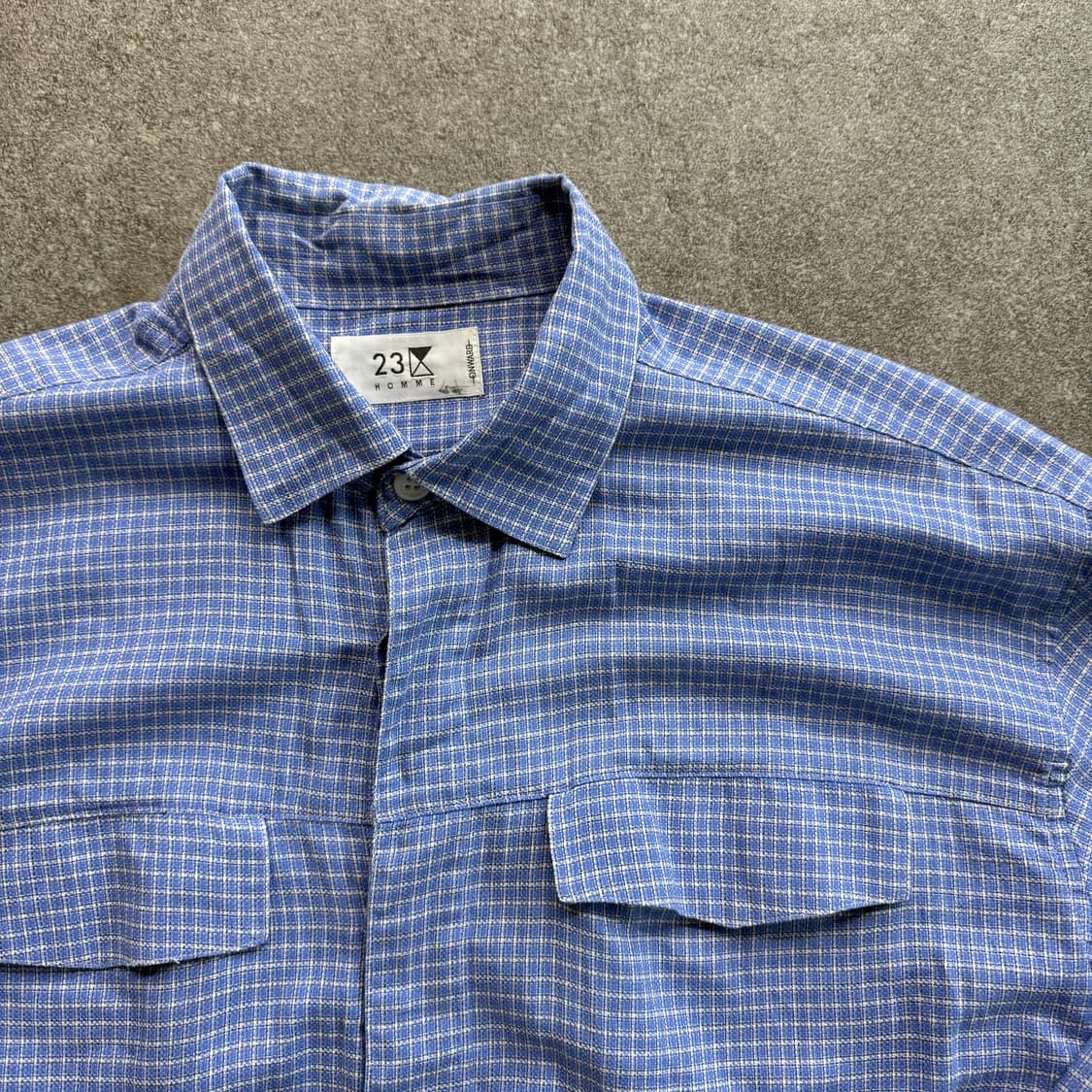  23HOMME 블루 체크 셔츠 상품이미지5