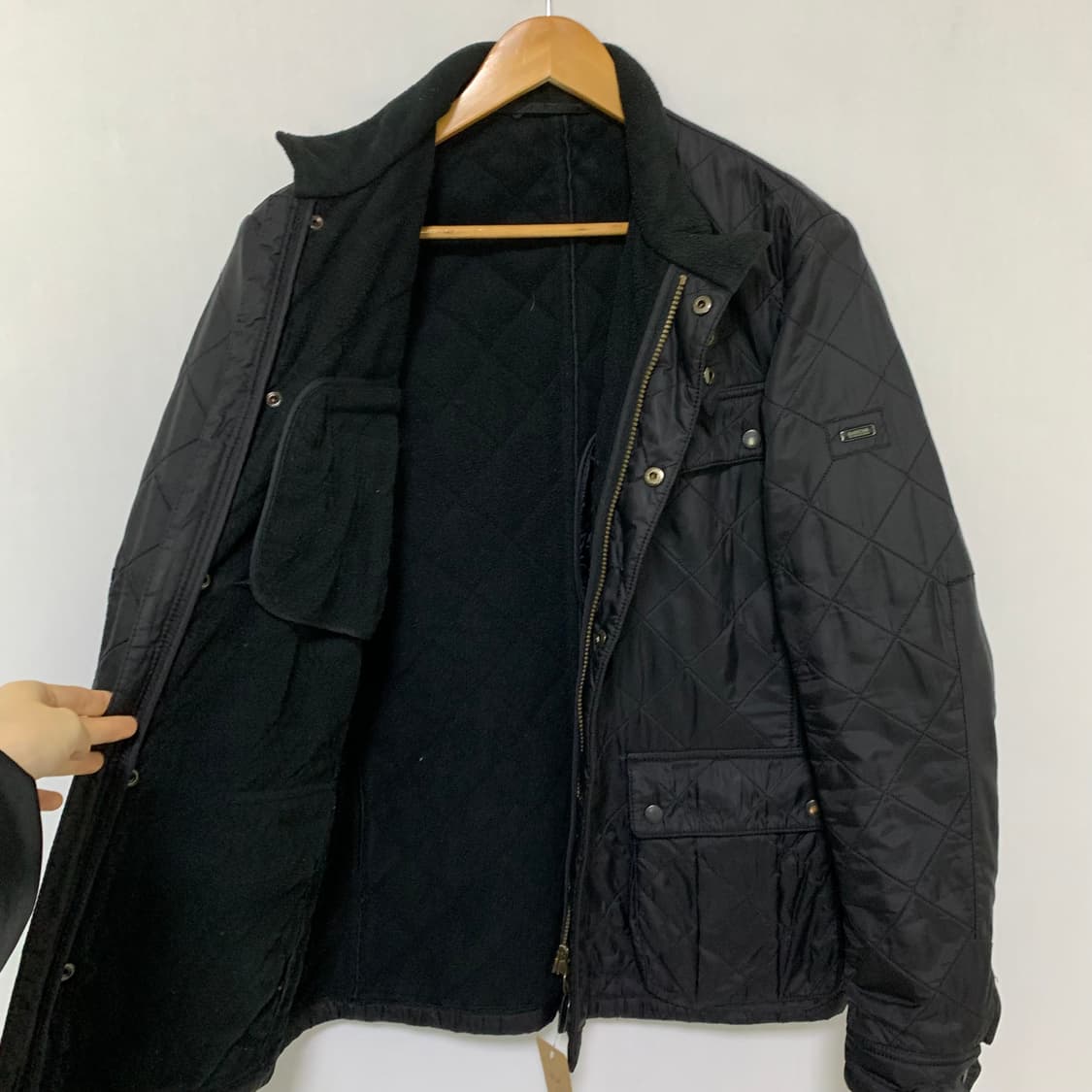 바버 퀼팅 자켓 블랙 빈티지 M 남성 점퍼 상품이미지5