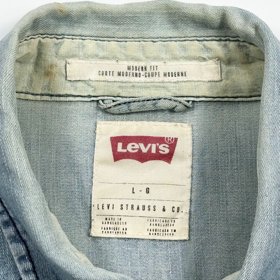 리바이스 클래식 웨스턴 연청 데님셔츠 L 상품이미지5