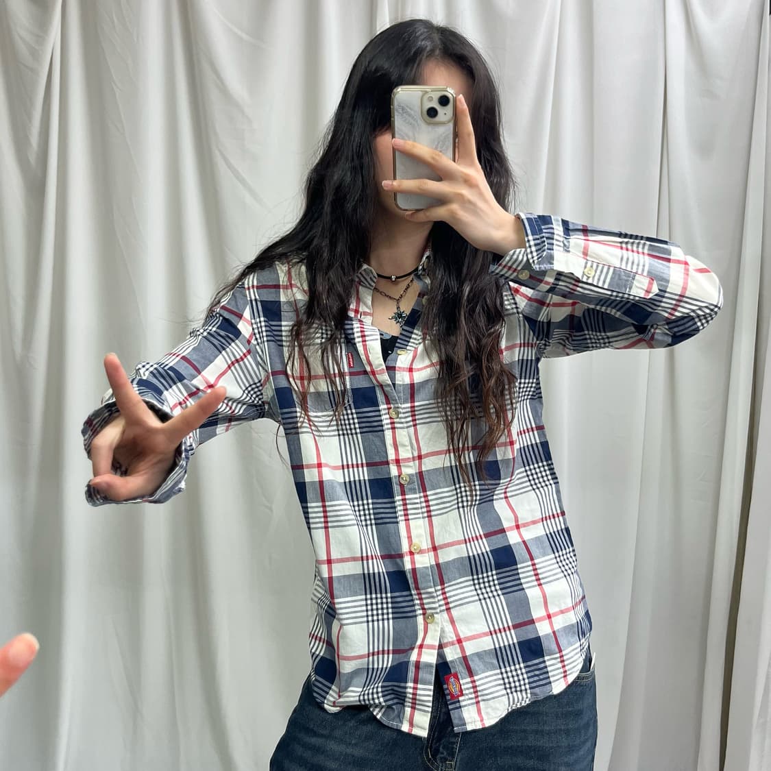 Dickies blue check shirts 상품이미지1