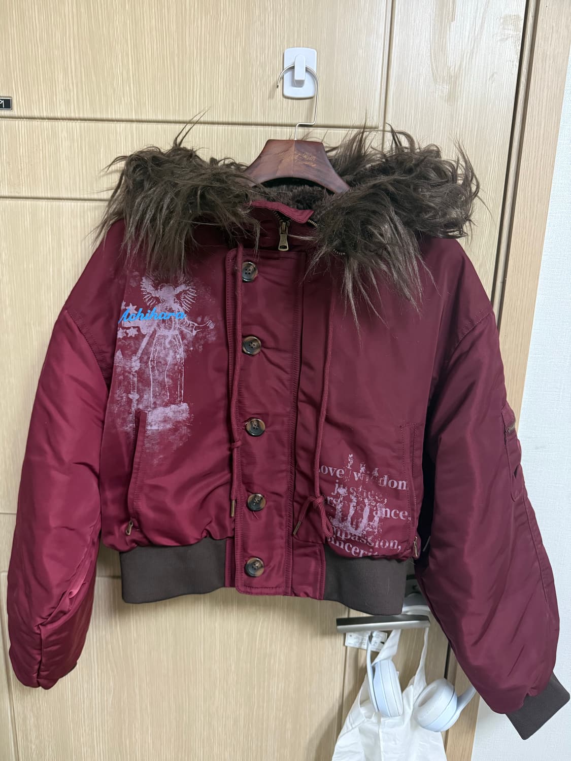 Achihara 퍼 카라 숏 패딩 상품이미지7