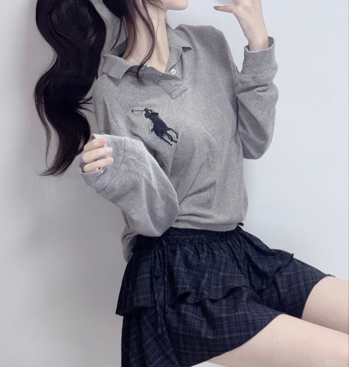 🐰폴로 랄프로렌 빅포니 그레이 PK 긴팔🖤 상품이미지2