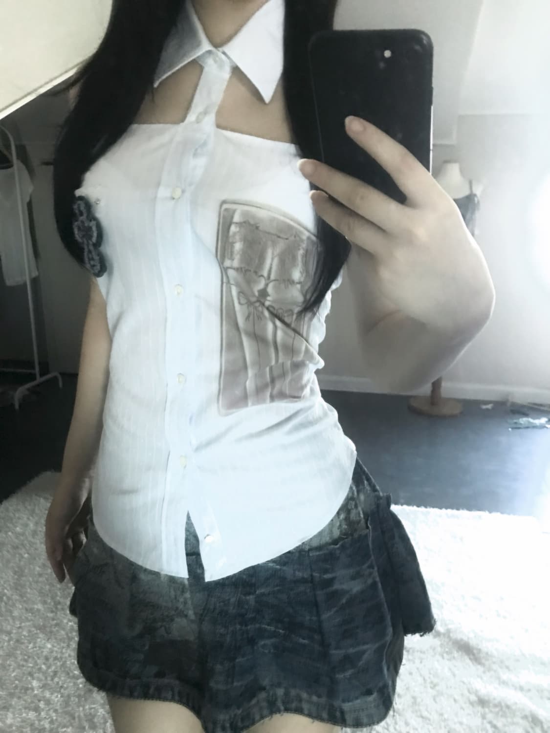 Cross Patch Collar Cut Sleeveless 상품이미지2