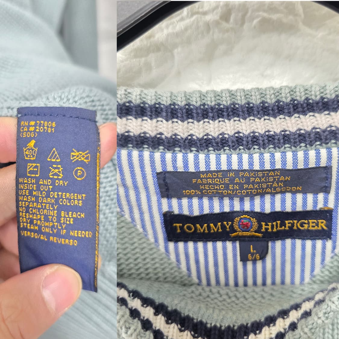 택포) 타미힐피거 니트 L 상품이미지2