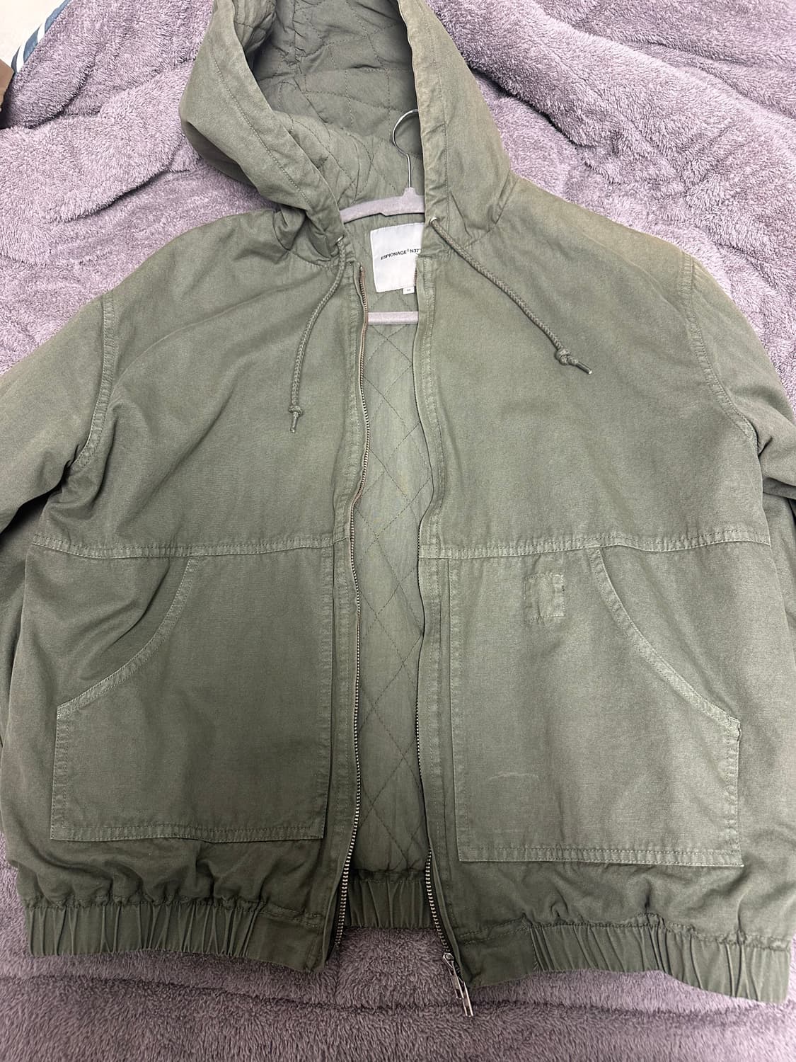 에스피오나지 오버다이드 후디드 워크자켓 피그먼트 올리브 M 상품이미지1