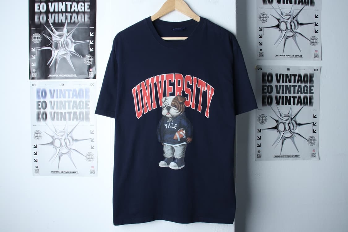(L-2XL) 예일 반팔 티셔츠 빅로고 네이비 올드스쿨-H31008 상품이미지2