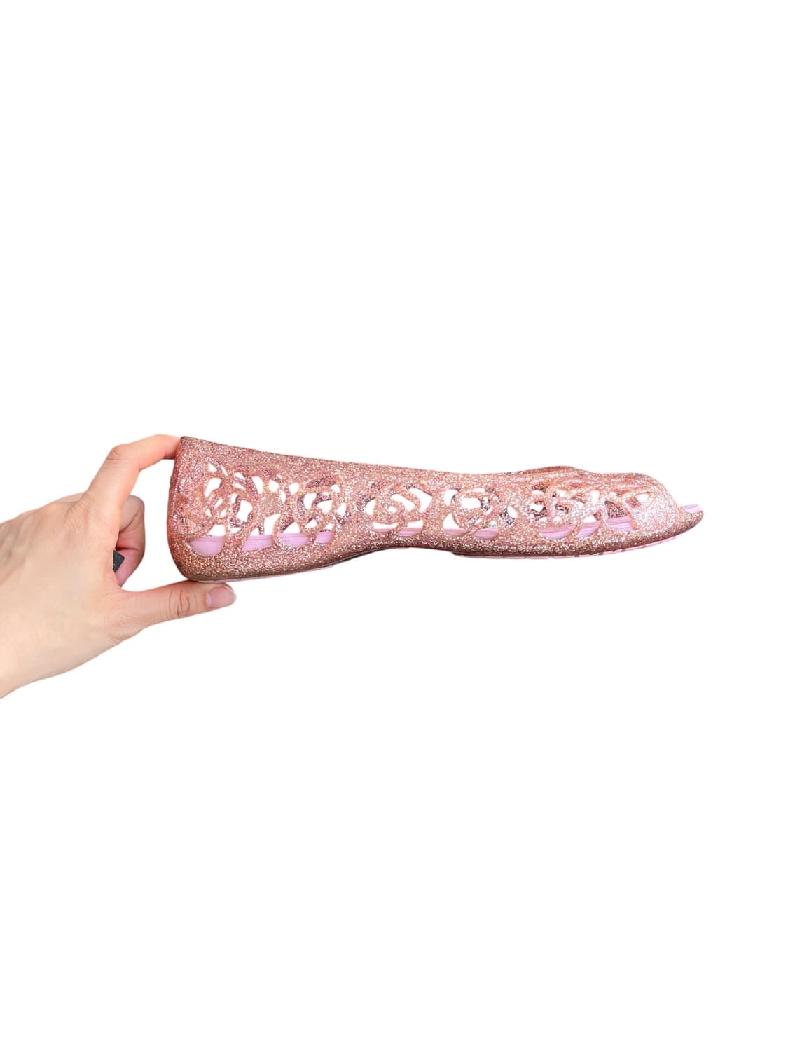 Crocs 크록스 이자벨라 플랫 젤리 슈즈 글리터 핑크 상품이미지4