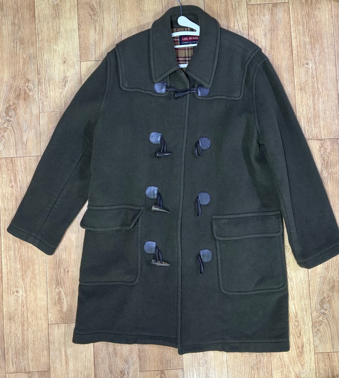 Lee 카키색 빈티지 더플코트 롱코트 상품이미지1