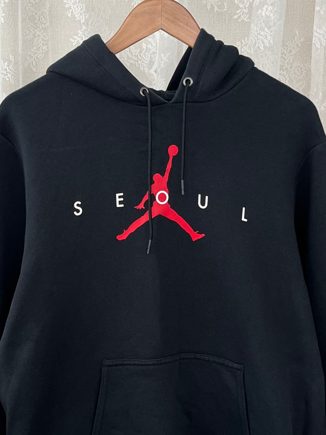 XXL) 조던 서울 기모 후드 티셔츠 블랙 상품이미지3