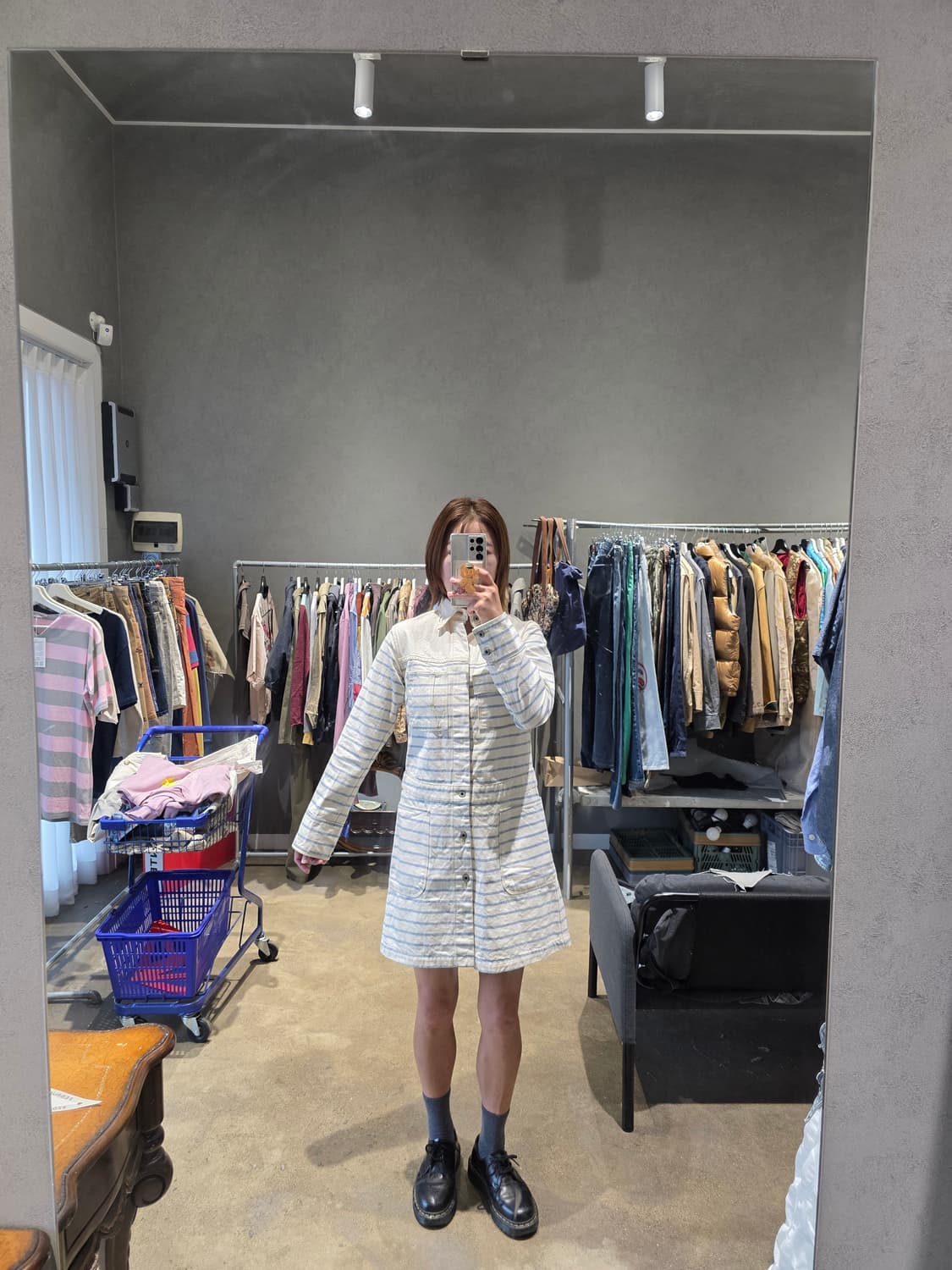 캐피탈 보더데님 원피스 상품이미지3