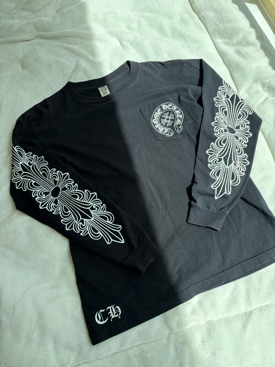 [M/95] 크롬하츠 로스앤젤레스 플로랄 롱슬리브 블랙 상품이미지1