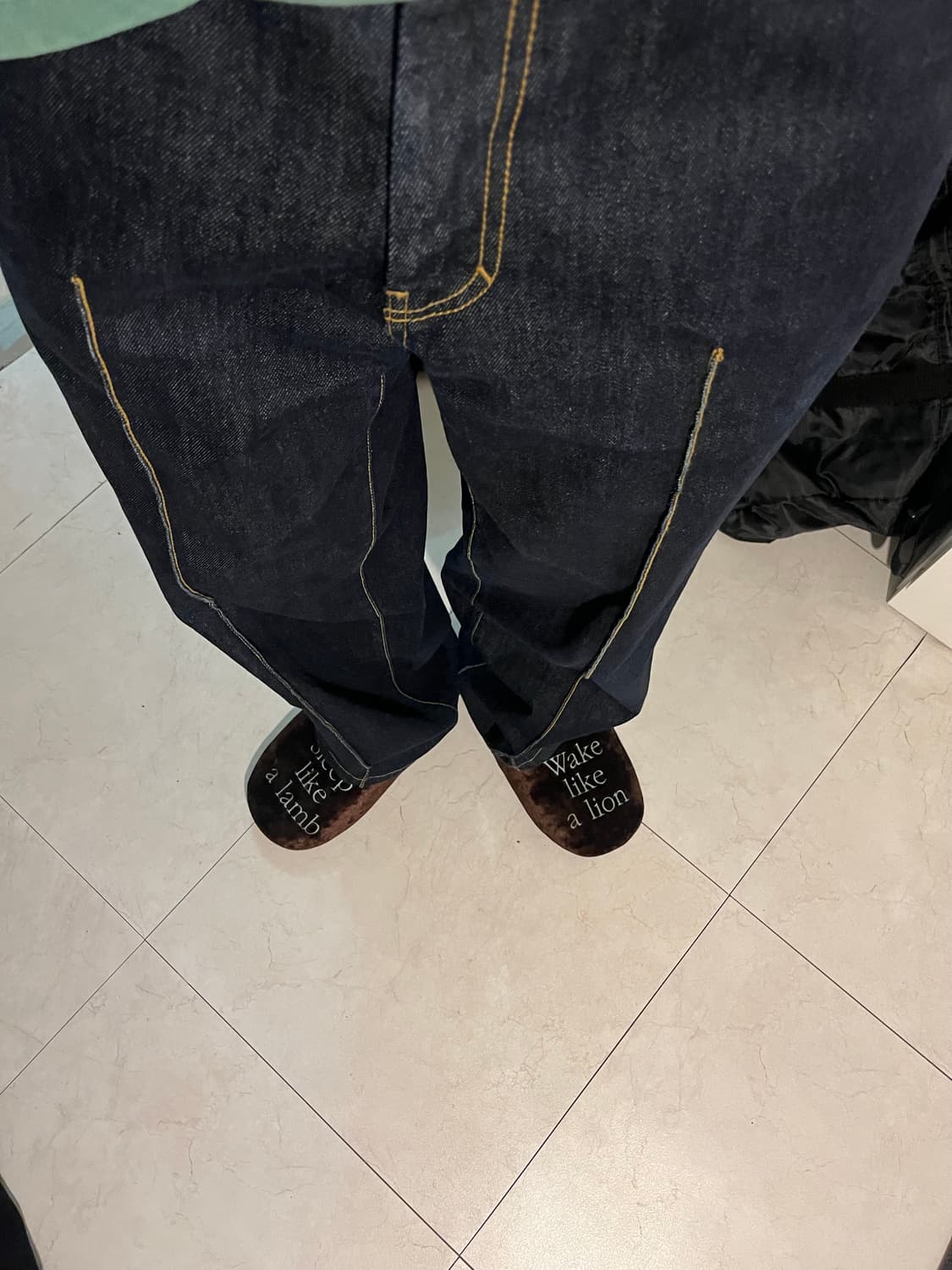 셔터 shirter 프론트 스티치 와이드 데님 34inch 상품이미지6