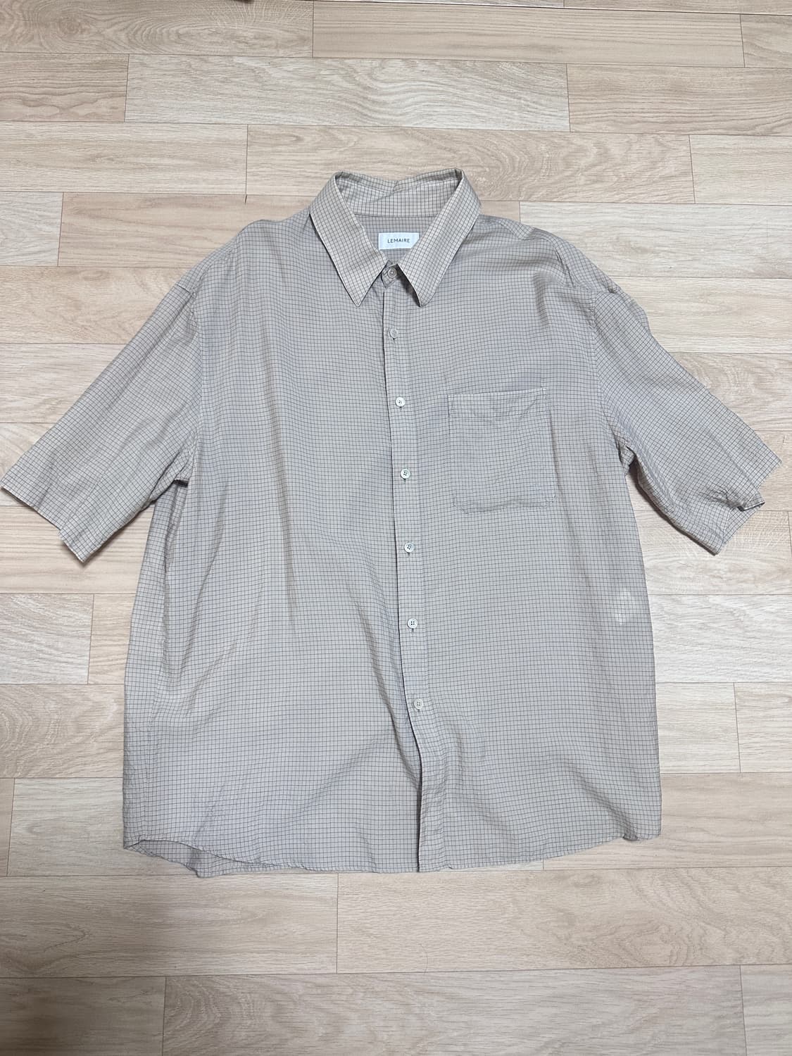 [XL] 르메르 22SS 남성 레귤러 카라 반팔 셔츠 누드 상품이미지2