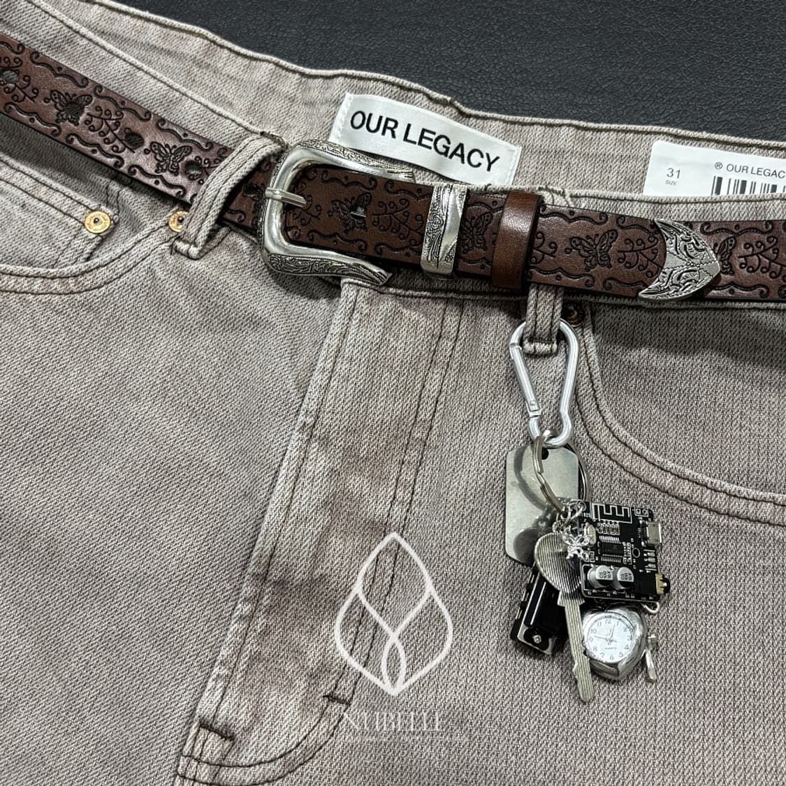 🌗 Ethnic embossed belt / 에스닉 음각 가죽 벨트 상품이미지1