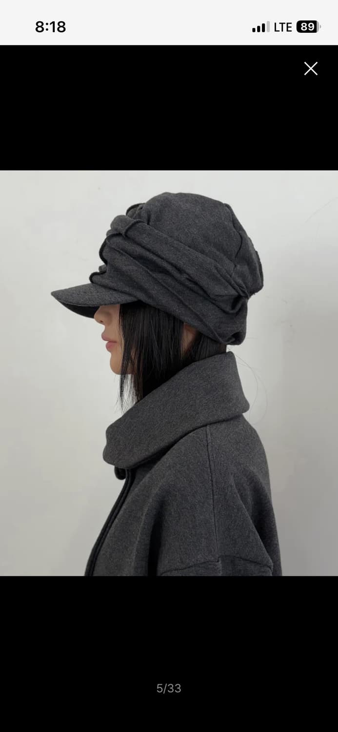[원가_ 79,000원] 플레어업 Soi Draped Cap 차콜 상품이미지4