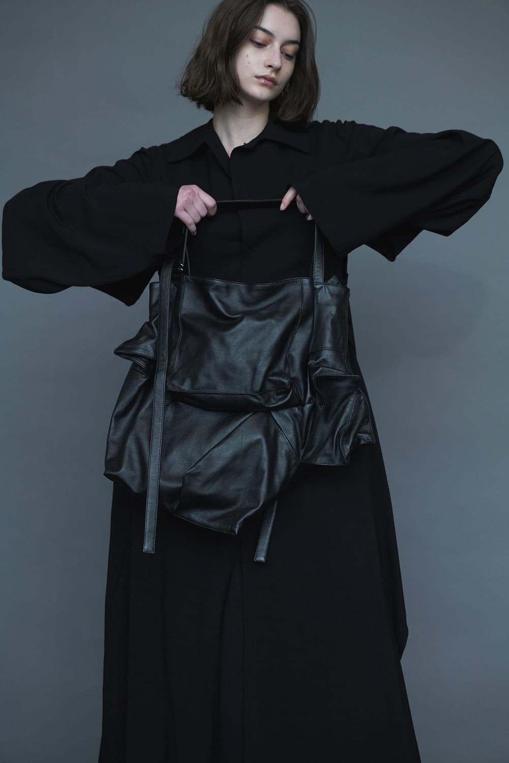 Yohji Yamamoto CUBIC 레더 토트 크로스백 상품이미지8