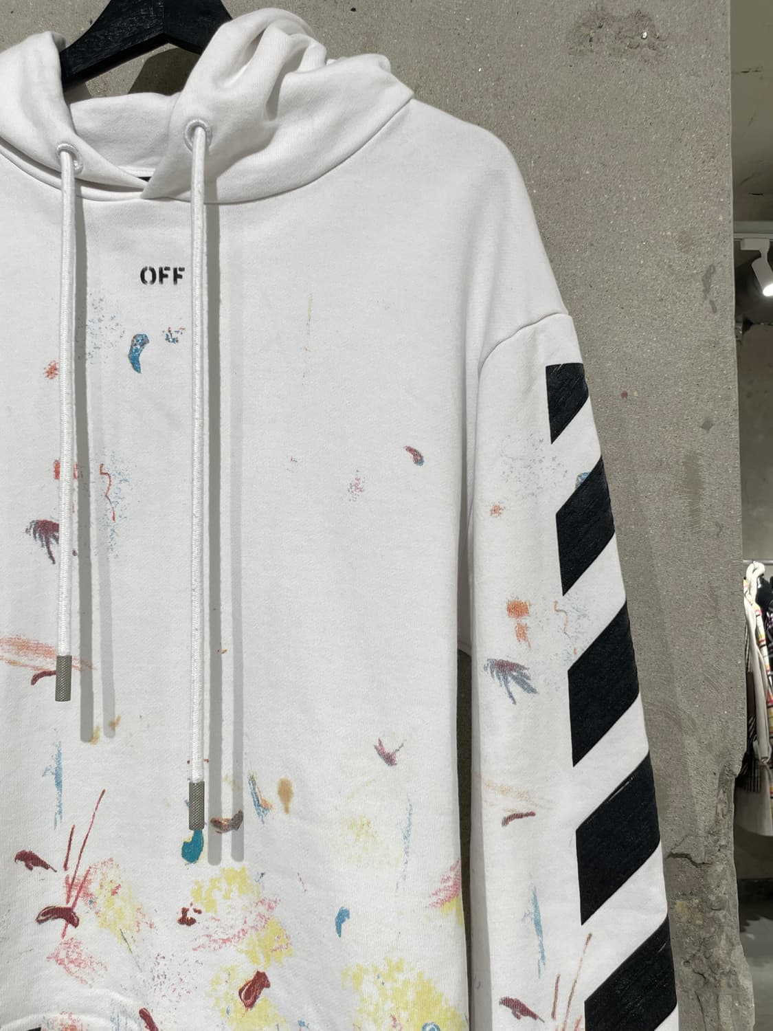 오프화이트 화이트 페인팅 애로우 후디 상품이미지3