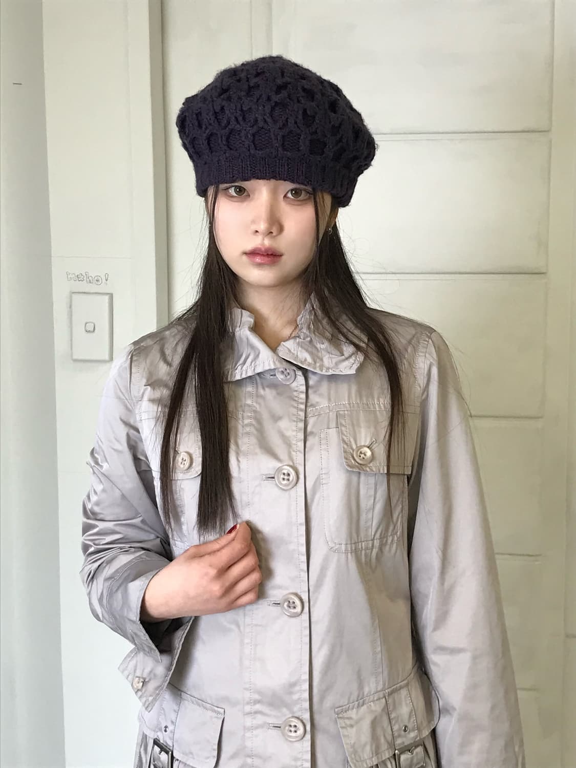 퍼플 코지 니트 베레모 상품이미지5