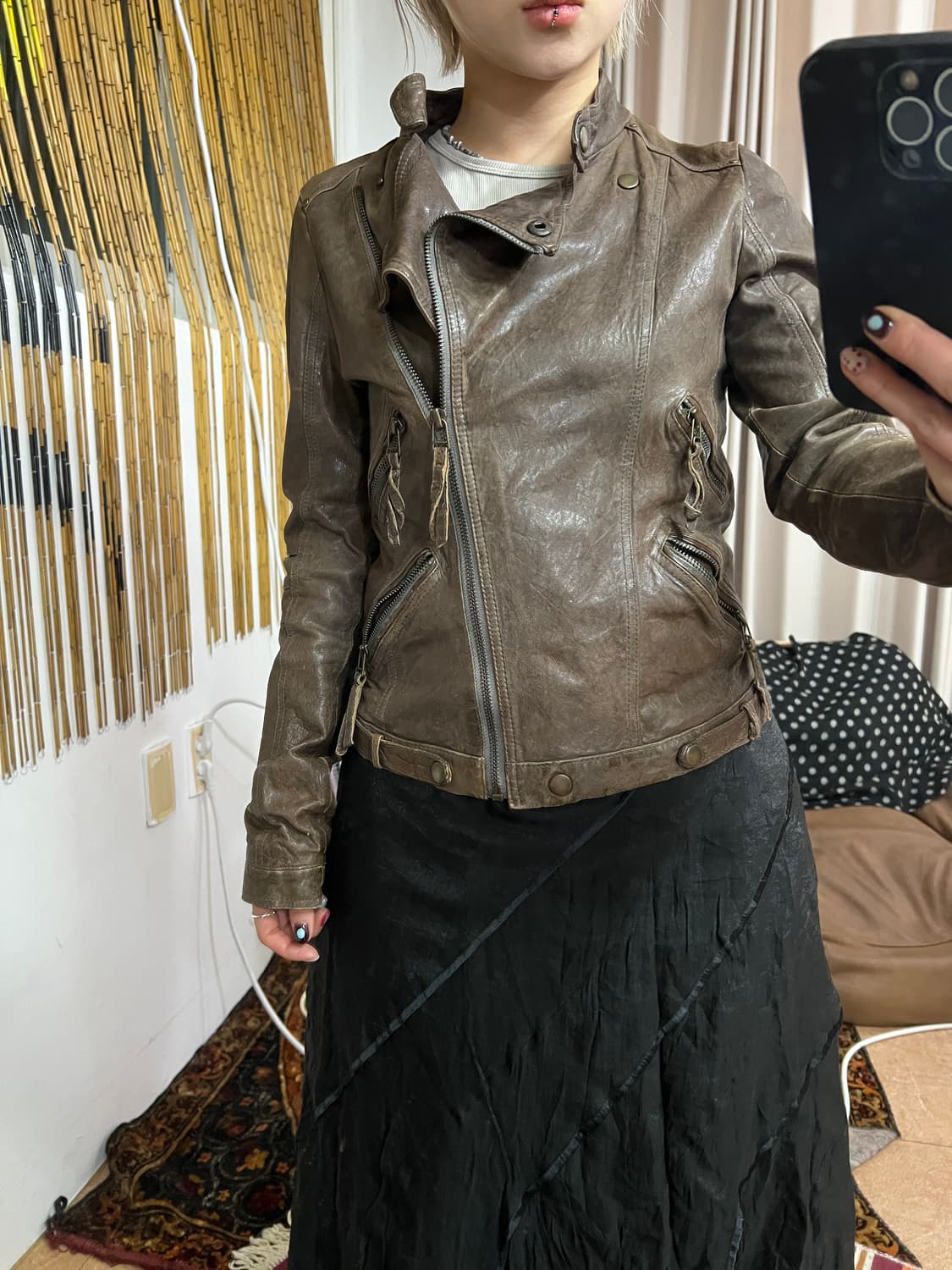 빈티지 여성 양가죽 라이더자켓 상품이미지1