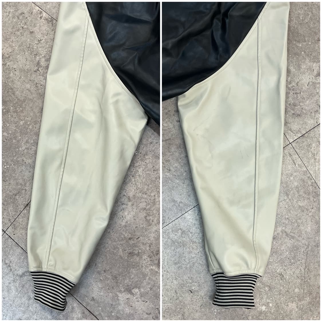 파르티멘토 배색 레더 자켓 블랙 S #csz2641 상품이미지9