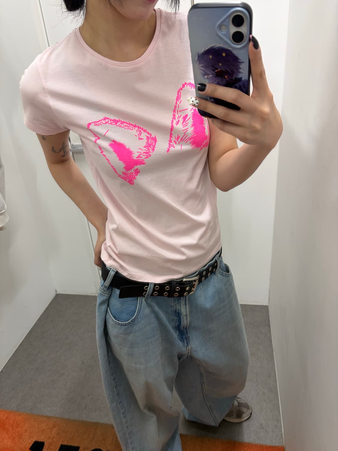 메종키츠네 핑크 폭스 반팔티 상품이미지3