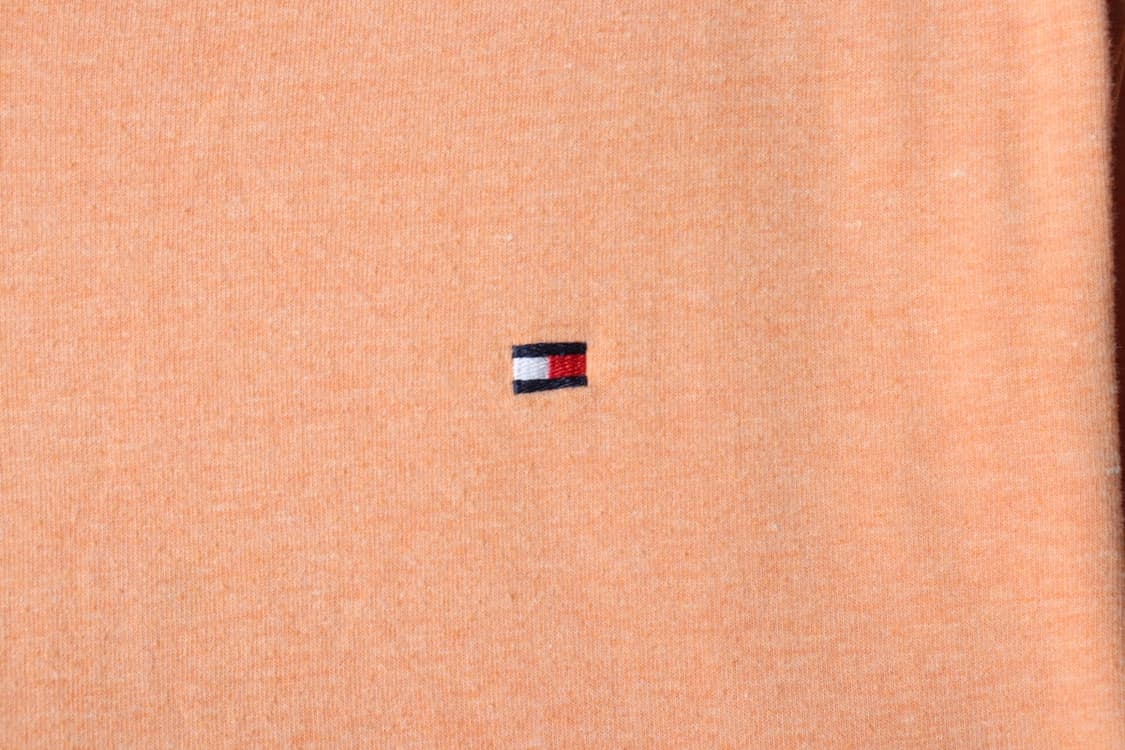 (L-XL) 타미힐피거 반팔 티셔츠 브이넥 주황 기본-H30366 상품이미지5