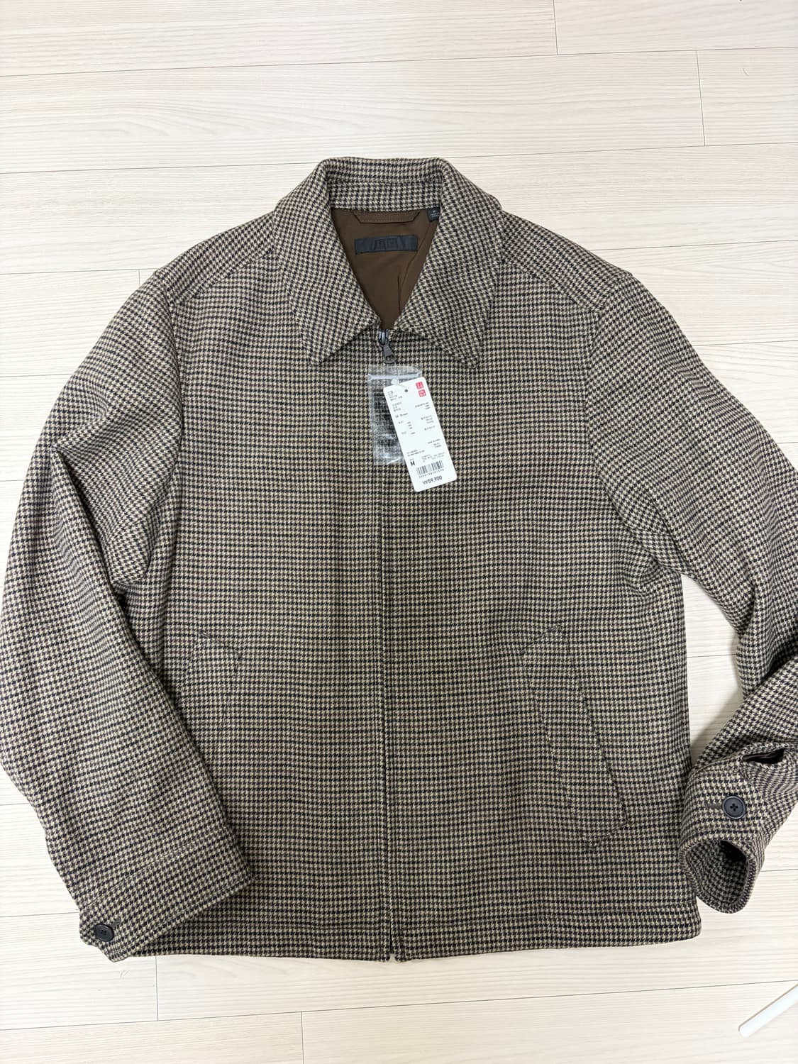 유니클로 싱글칼라 블루종 해링턴 패턴 새상품 상품이미지1