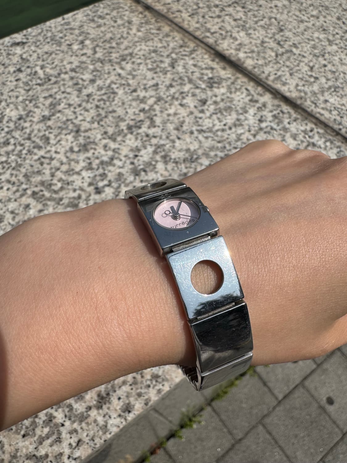 쿠레쥬 (Courrèges) 실버 스퀘어 링크 시계 상품이미지2