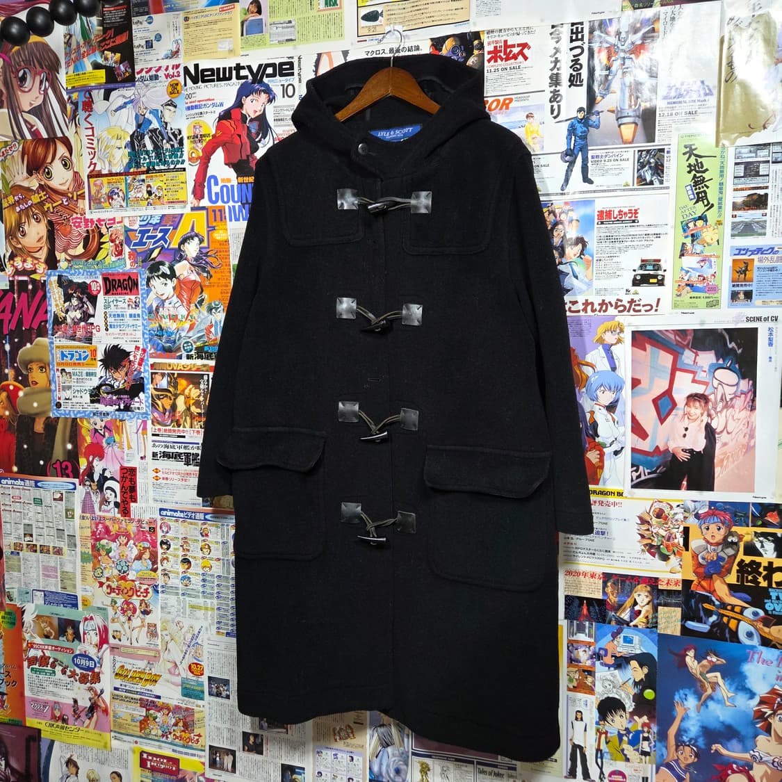 라일 앤스 스코트 블랙 후드 떡볶이 롱 코트 상품이미지2