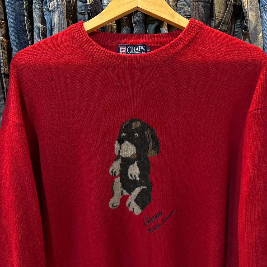 90s 챕스 폴로 랄프로렌 레드 니트 상품이미지3