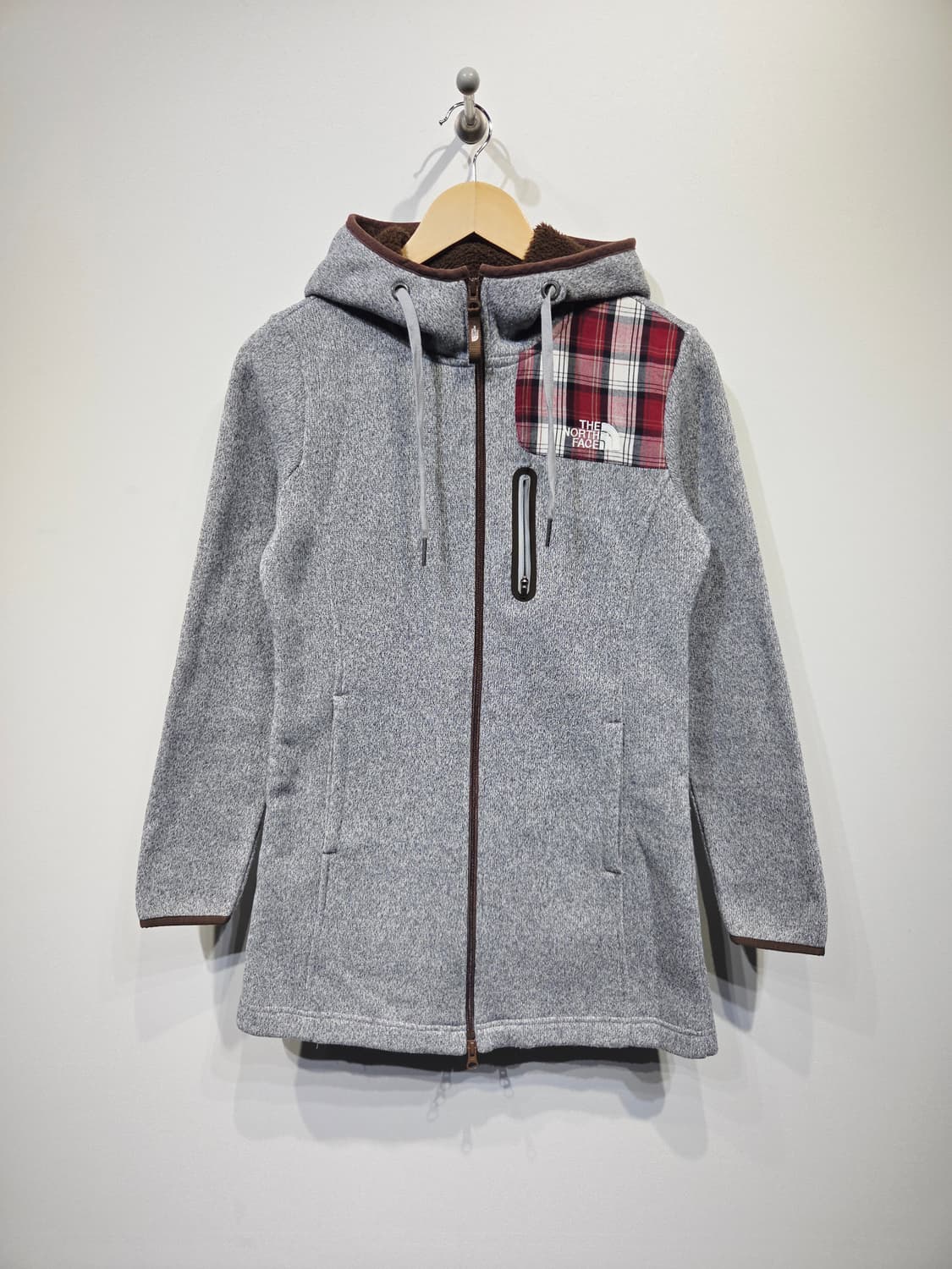 노스페이스 여성 니트 플리스 후드 롱 집업 상품이미지2