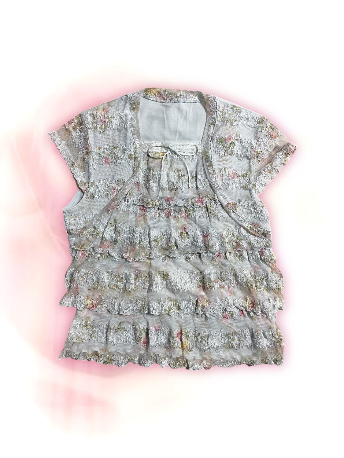 JP vintage flowery lace blouse 상품이미지1