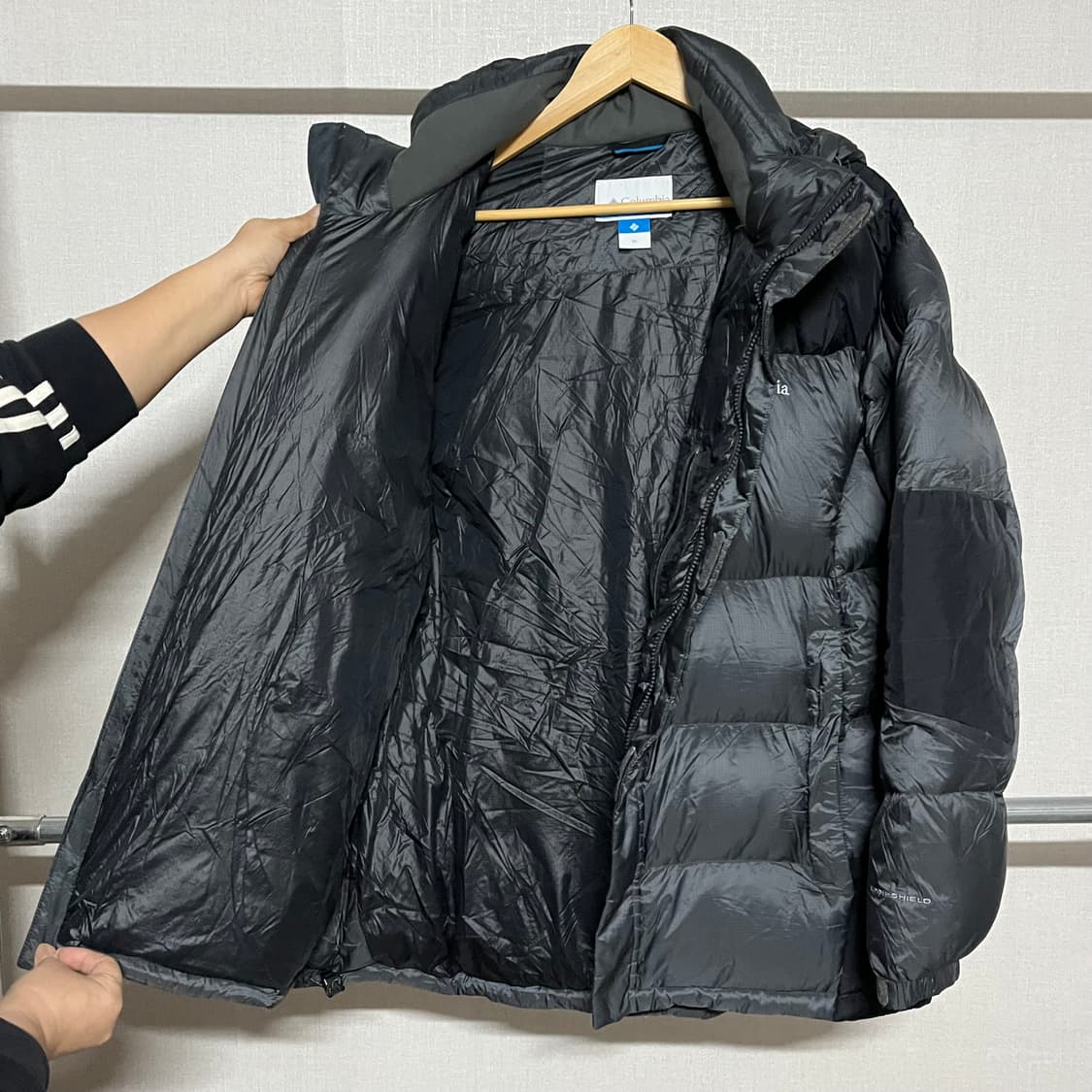 컬럼비아 블랙/그레이 구스다운 패딩 XL 상품이미지8