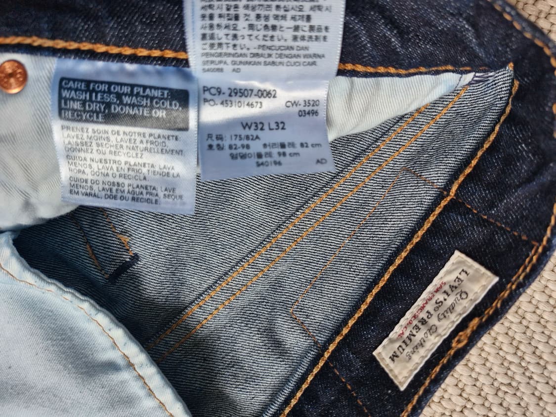 새상품급 리바이스 프리미엄 502 테이퍼  생지 W32 상품이미지6