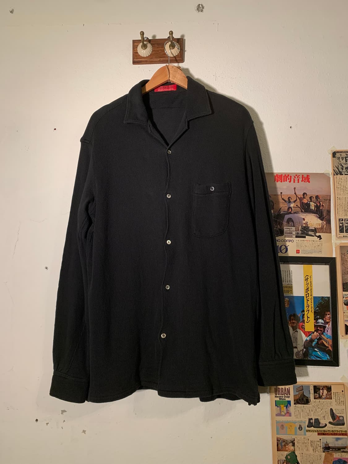 요지야마모토 y’s for men 코듀로이 오버사이즈 셔츠 블랙 상품이미지1