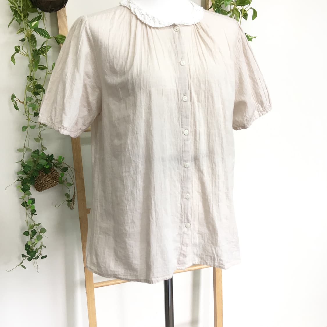 JPN/ 홍콩블라우스 레이스 카라 블라우스 모리걸블라우스 둥큰카라블라우스 상품이미지4