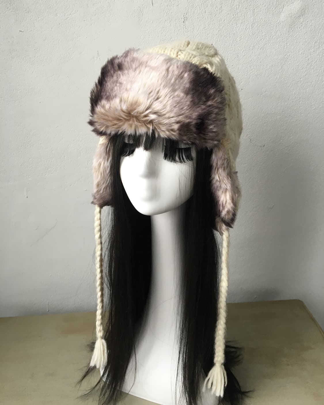 fur point cable knit trooper hat 상품이미지1