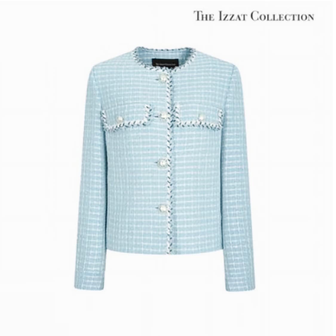 더아이잗컬렉션 브레이드 디테일 트위드자켓 55-66 상품이미지3