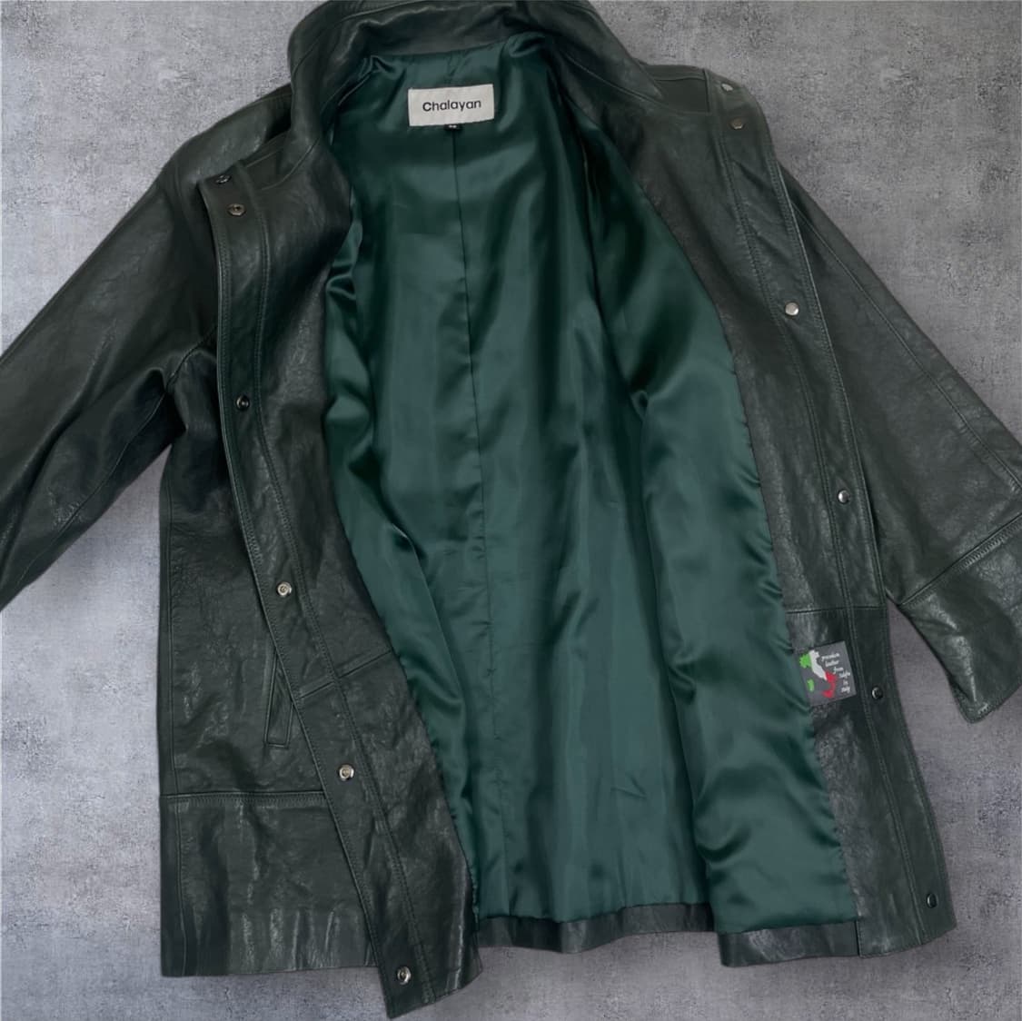 샬라얀 Chalayan 다크그린 양가죽 자켓 66 상품이미지4