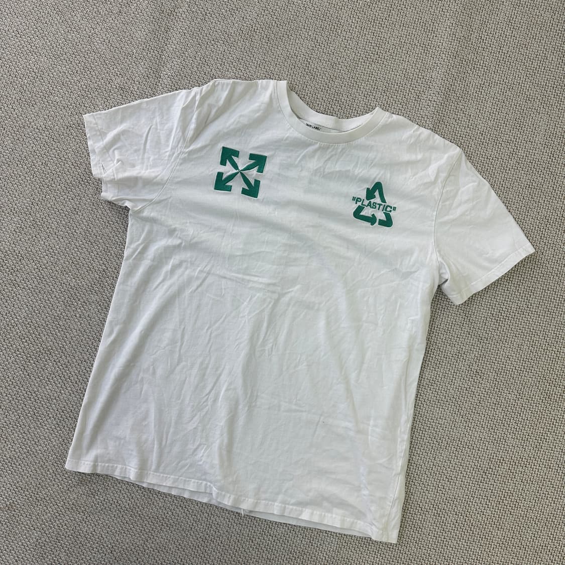 L 빈티지 화이트 플라스틱 반팔 0407D 상품이미지1