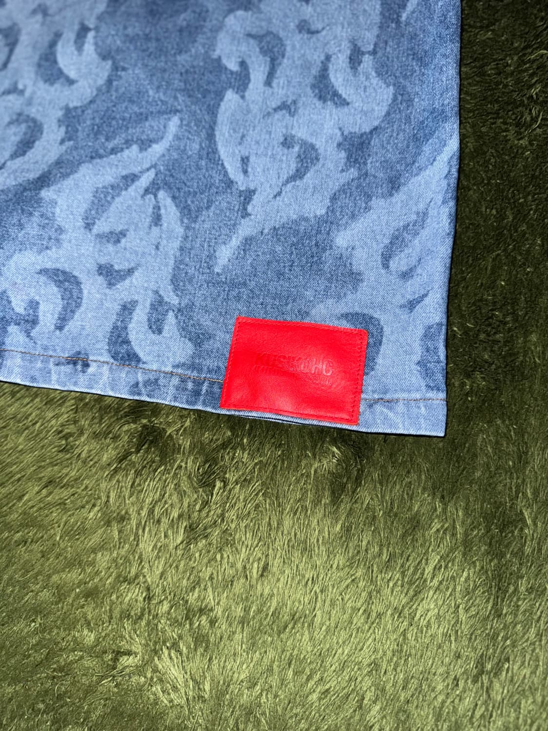 [M] KUSIKOHC 쿠시코크 플레임 그래픽 데님 하프 셔츠 상품이미지9