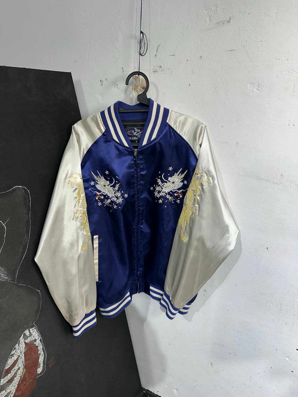 Jpn 일본빈티지 재패니즈 오리엔탈 old 보라 용 스카잔 자켓 상품이미지7