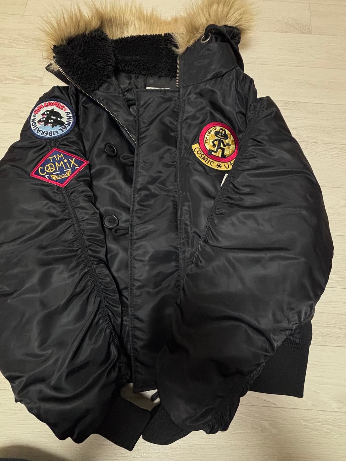 팀코믹스 후디드 패딩 블랙 M 상품이미지1