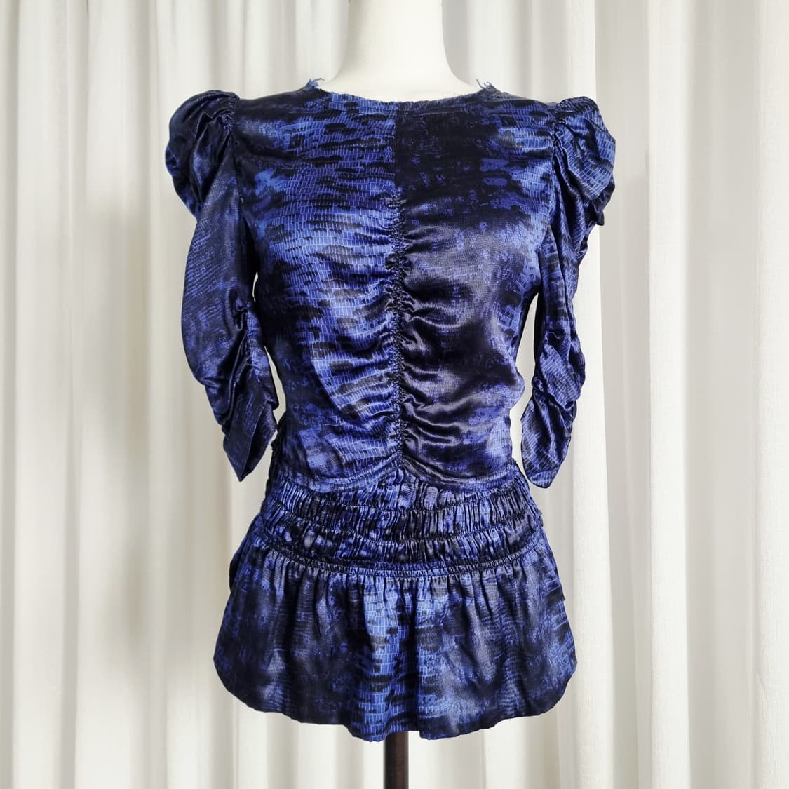 이자벨 마랑 셔링 스모킹 블라우스 실크100% (55/표기0) 상태최상 상품이미지2