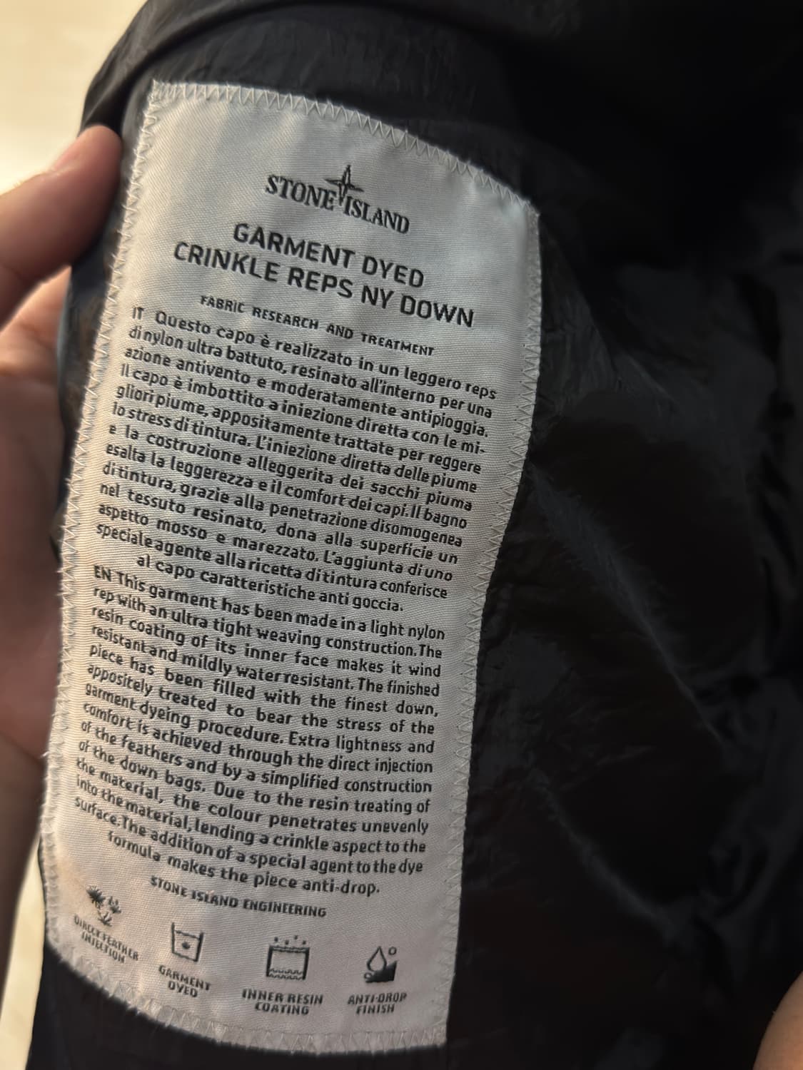 스톤아일랜드 크링클랩스18fw  사이즈m 상품이미지4