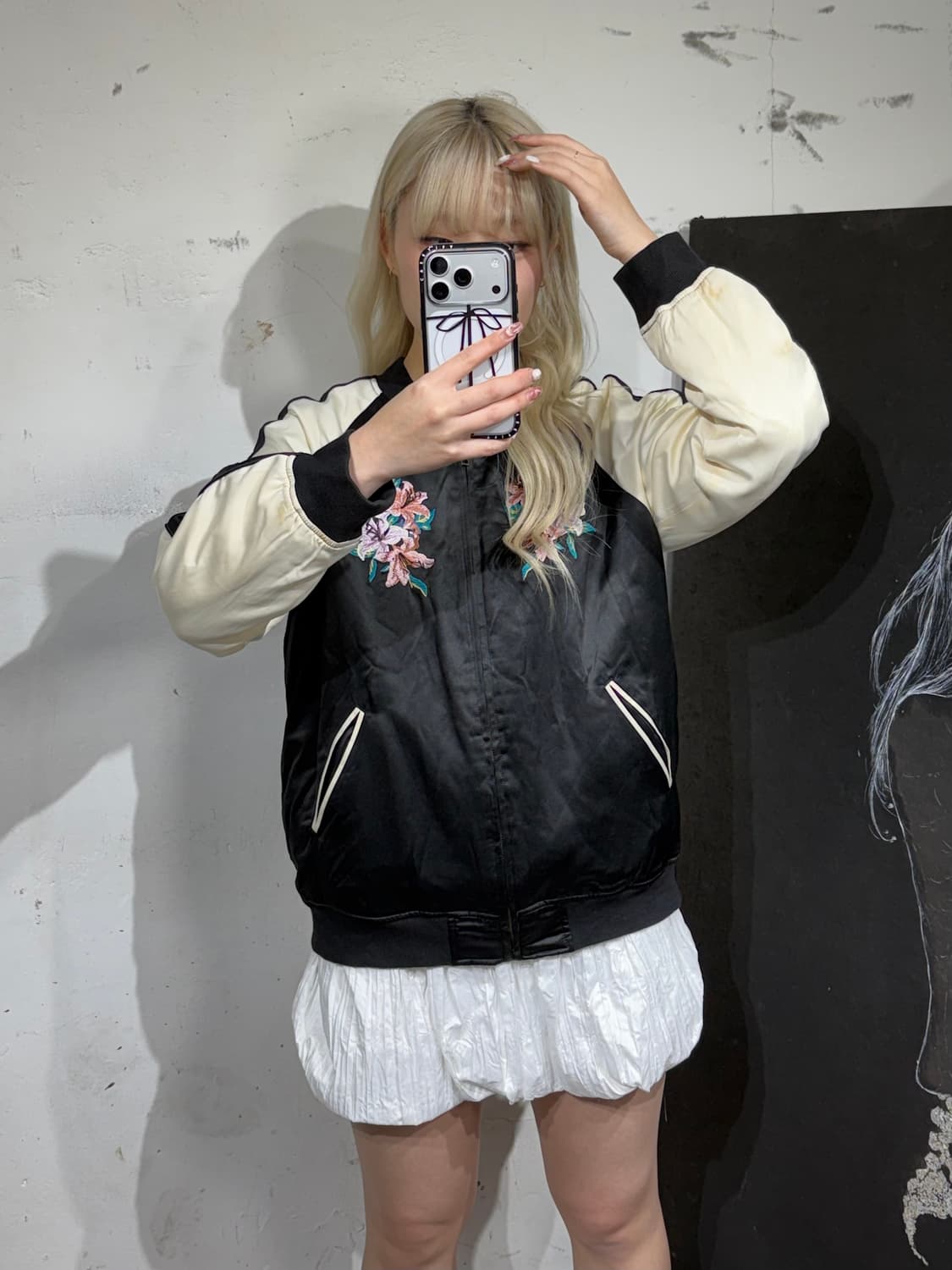 JPN 일본 빈티지 플라워 자수 스카잔 오리엔탈 스카쟌 상품이미지1