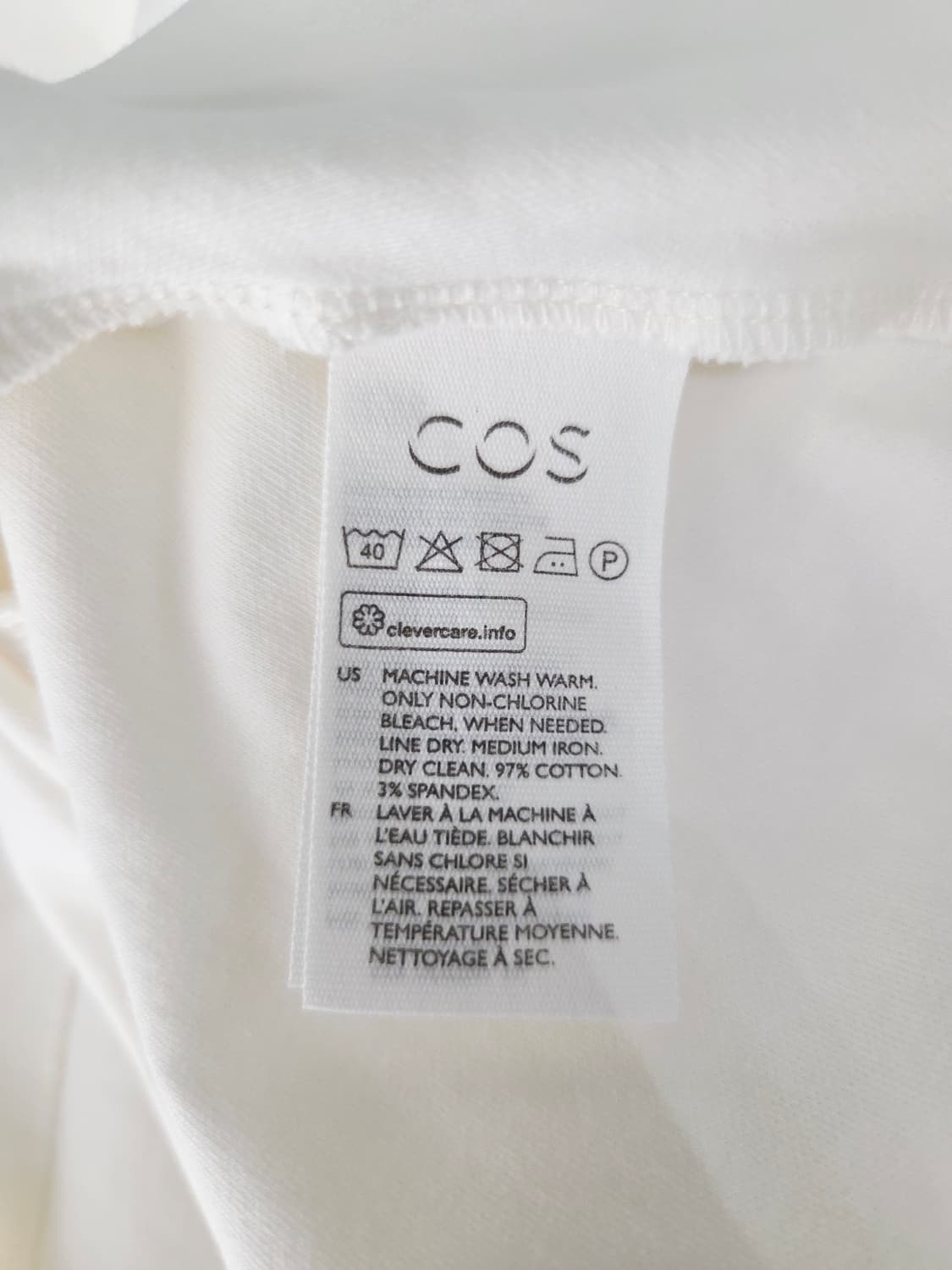 COS 코스 화이트 반팔 플레어 원피스 상품이미지9