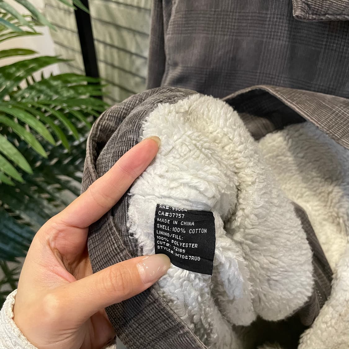 BILLABONG 빌라봉 코듀로이 자켓 체크 패턴 쉐르파 안감 그레이 상품이미지7